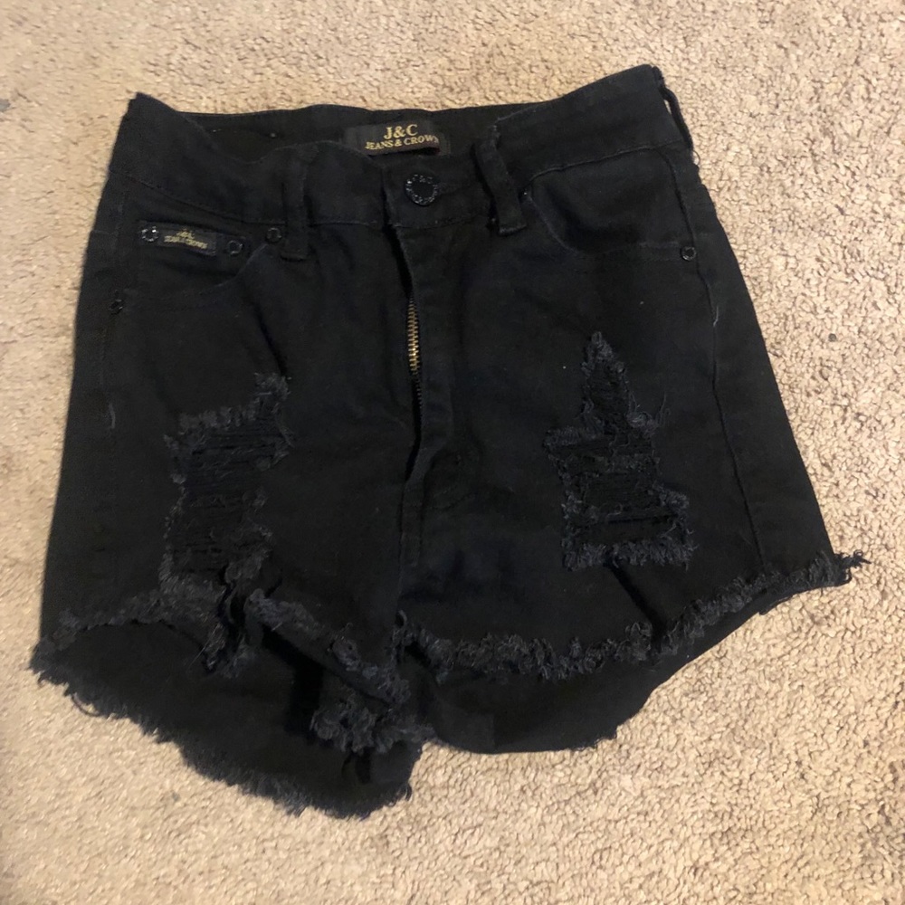 Black jean shorts